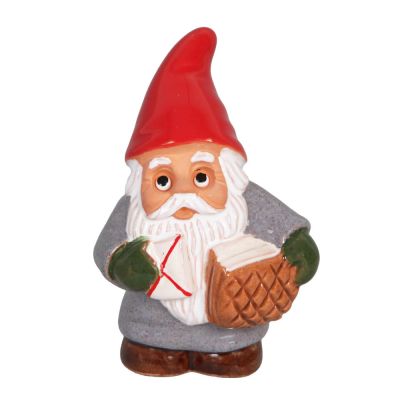 ROLF BERG KERAMIK - Mikrotonttu joulupostin kanssa 8 cm