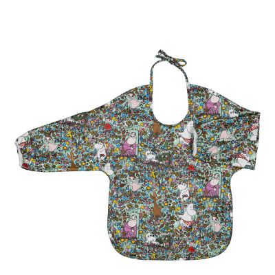 Rätt Start - Muumi Hihallinen ruokalappu Vihreä