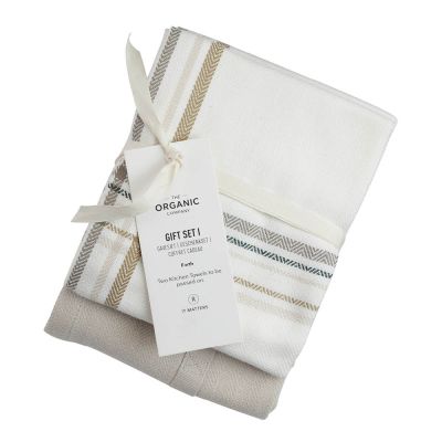 The Organic Company - Keittiöpyyhe 53x86 cm 2 kpl Earth Check