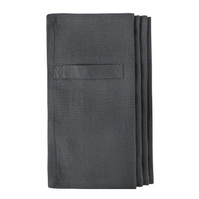 The Organic Company - Puuvillaservetti 20x20 cm 4 kpl Tummanharmaa