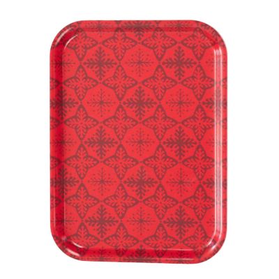 Rotor Design - Tarjotin 27x20 cm Lumihiutale Punainen