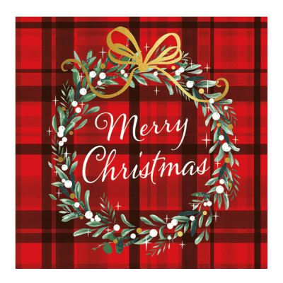 Ambiente - Servetti 33x33 cm 20 kpl Christmas Plaid Red