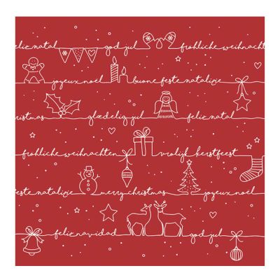 Ambiente - Servetti 33x33 cm 20 kpl Written Christmas Wishes
