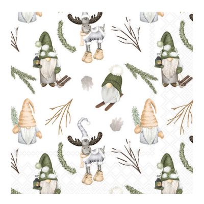 Ambiente - Servetti 33x33 cm 20 kpl Forest Gnomes