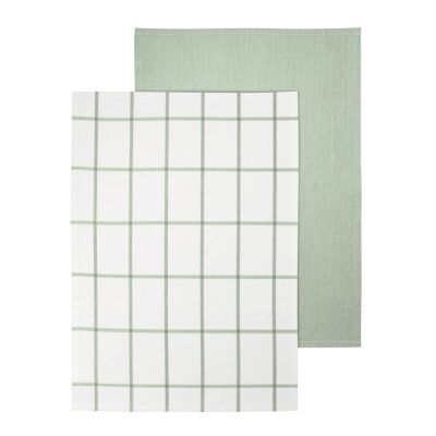 Blomus - Taulo Keittiöpyyhe 70x50 cm 2 kpl Valkoinen/Vihreä