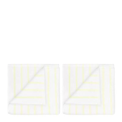 Blomus - Arto Käsipyyhe 50x30 cm 2 kpl Valkoinen/Keltainen