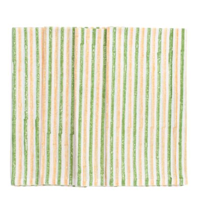 Chamois - Stripe Lautasliina 50x50 cm 4 kpl Oranssi/Vihreä