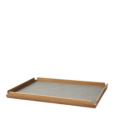 LIND DNA - Airy Leather Nupo Tarjotin large 37x47 cm Flint Grey