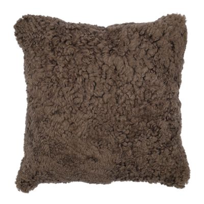 Natures Collection - Tyynynpäällinen New Zealand lampa lyhyt villa 40x40 cm suklaa