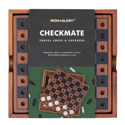 Iron & Glory - Puinen Peli Shakki & Dam 14x14 cm