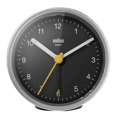 Braun - Herätyskello 7,5 cm Hopea/Musta