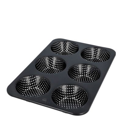 Birkmann - Bread Buddies Hampurilaissämpylävuoka rei'itetty 32x21 cm Musta