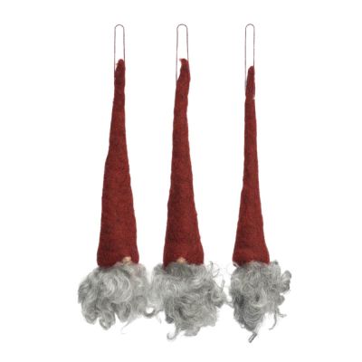 Åsas Tomtebod - Grankvist Joulukoriste tonttu 3 kpl Punainen/Harmaa
