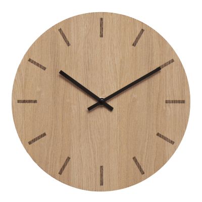 Hemverk - Light Oak Seinäkello 28 cm Vaalea tammi/Musta