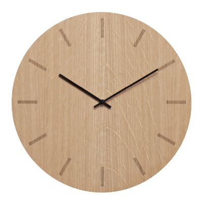 Hemverk - Light Oak Seinäkello 38 cm Vaalea tammi/Musta