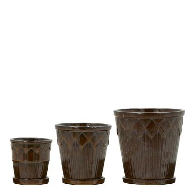 House Doctor - Cora Kukkaruukku 3 osaa Ruskea