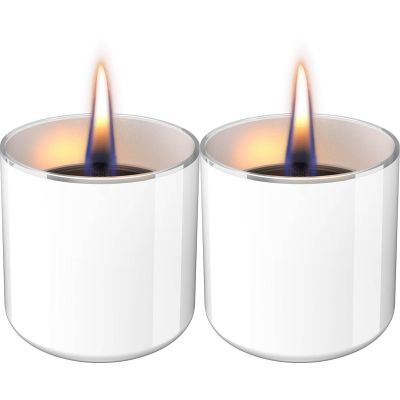 Tenderflame - Lilly 8 Sisustustuli 2 kpl + polttoaine 0,5 L Valkoinen