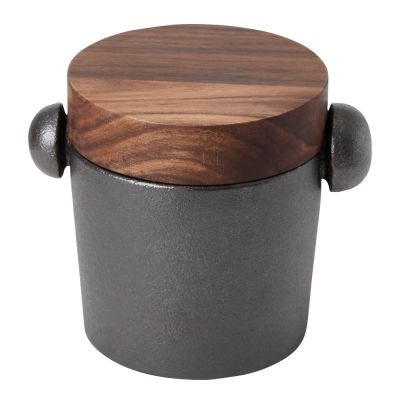 Satake - Mortteli kannella 10x8,5 cm Valurauta/Pähkinäpuu