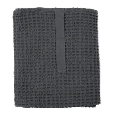 The Organic Company - Big Waffle Kylpypyyhe 150x100 cm Tummanharmaa