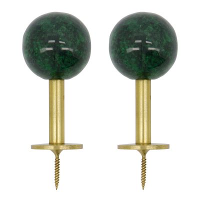 House Doctor - Ball Seinäkoukku 8x4 cm 4 kpl Messinki/Vihreä