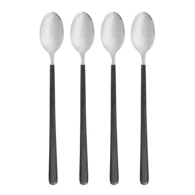 House Doctor - Pitkä Lusikka 19,5 cm 4 kpl Musta/Hopea