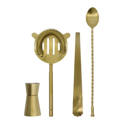 House Doctor - Kett baaritarvikesetti 4 osaa antiikkimessinki