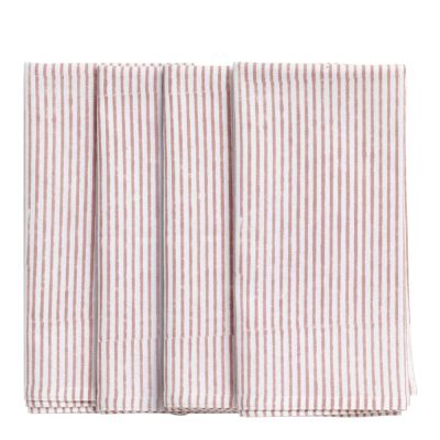 Chamois - Stripe Kangasservetti 50x50 cm 4 kpl Fuchsia Rose