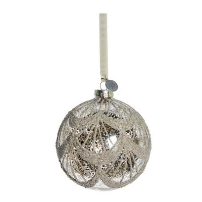 Lene Bjerre - Perline Joulupallo 10 cm Hopea/Kirkas