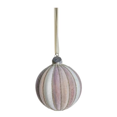 Lene Bjerre - Nomillia Joulupallo 8 cm Vaaleanpunainen/Luunvalkoinen