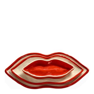 Serax - Les Objets Mouleversants tarjoiluvatisetti Lips 3 kpl punainen