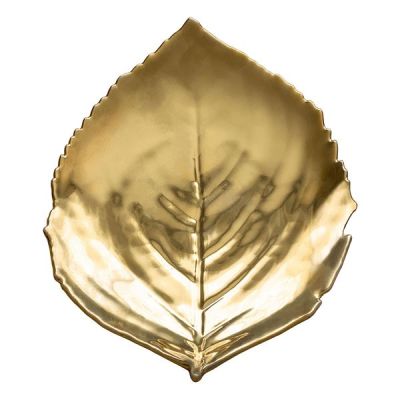 Costa Nova - Riviera Lautanen hortensian lehti 22x19 cm Kulta