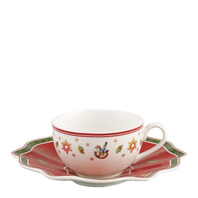 Villeroy & Boch - Toy's Delight Kahvikuppi ja aluslautanen 17 cl Valkoinen/Punainen