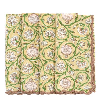 Chamois - Tangier Pomegranate Lautasliina scallop 50x50 4 kpl Butter Yellow