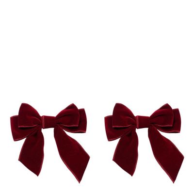 Vondels - Santa's Favorites Samettirusetti klipsillä 20 cm 2 kpl Viininpunainen