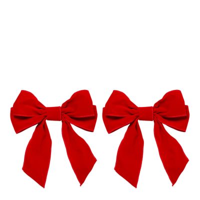 Vondels - Santa's Favorites Samettirusetti klipsillä 20 cm 2 kpl Punainen