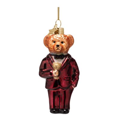 Vondels - Authentic Riippukoriste karhu 11,5 cm Viininpunainen