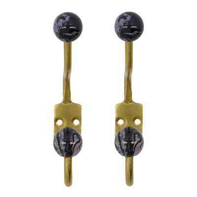 House Doctor - Ball Seinäkoukku 13x2x7 cm 2 kpl Musta/Valkoinen