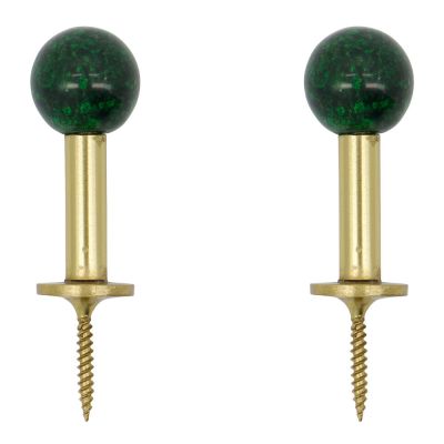 House Doctor - Ball Seinäkoukku 5x2 cm 2 kpl Messinki/Vihreä