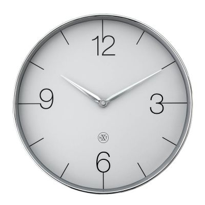 NeXtime - Finesse nXt Seinäkello 30,5 cm Kromi/Harmaa