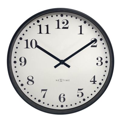 NeXtime - Dickens Seinäkello 30 cm Musta/Valkoinen