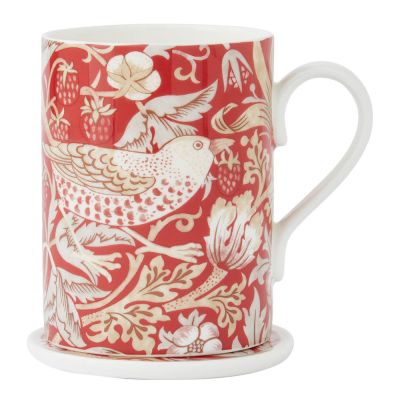 Spode - Strawberry Thief Indian Red Muki ja alusta