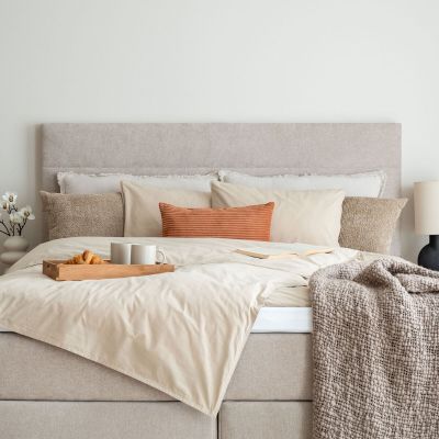 Unia Kulta sängynpääty 190x123 vaakatikkaus beige Storm 06, asiakaspalautus