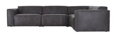 Veke Hali kulmasohva nahkaverhoiltu musta Kentucky 1, kuvausmalli