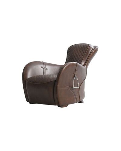 Artwood Saddle Leather Armchair Vintage Cigar