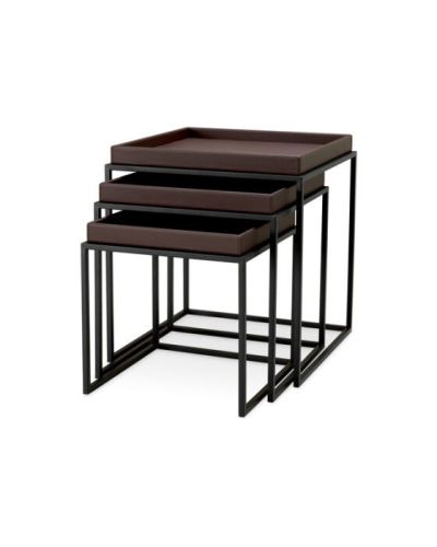 Eichholtz Léonard sivupöytä tummanruskea 3-setti