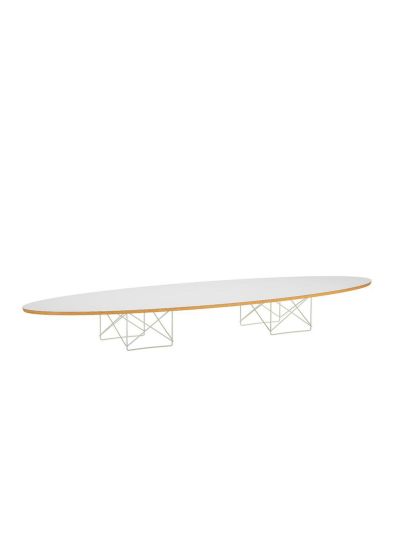 Vitra Elliptical table etr -sohvapöytä valkoinen laminaatti / valkoinen l 227 cm