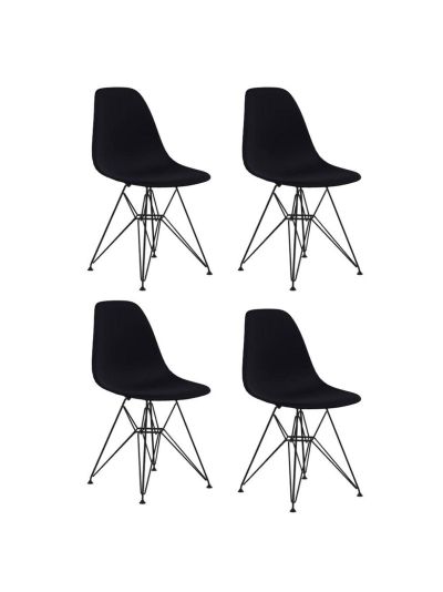 Vitra Eames dsr re -tuoli 4 kpl deep black / musta