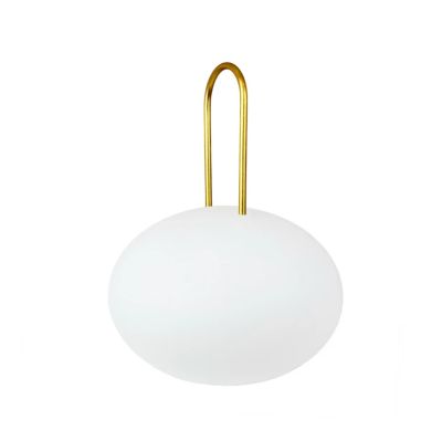 Dyberg Larsen - LED-lyhty Ellipse, valkoinen/messinki, IP44