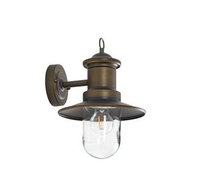 Lindby - Eloretta-seinävalaisin, teräs, antiikkimessinki, E27, IP44