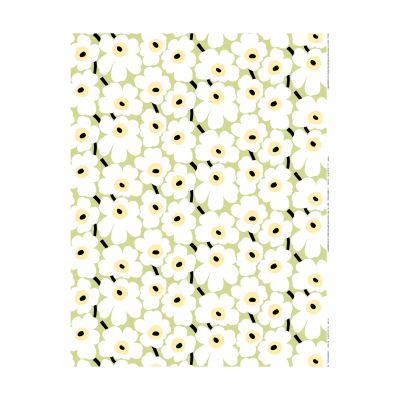 Marimekko Pieni Unikko kangas puuvilla Päärynä, valkoinen, meloni, tummanvihreä